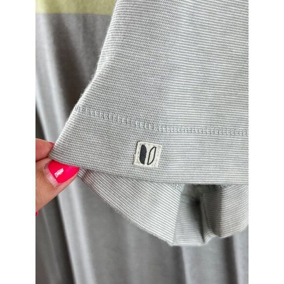 Linksoul Dora Color Block Casual Golf Polo Medium Citron Gray The Loop Logo - Picture 6 of 9